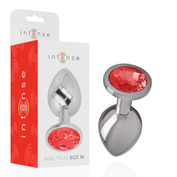 INTENSE PLUG ANAL METAL AVEC VERRE ROUGE TAILLE M